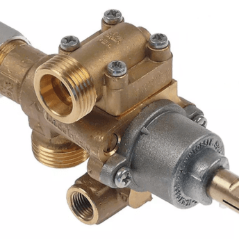 Horeca Parts - Zawór gazowy z dyszą obejściową ø 1mm wlot gazu M20x1,5 rurka ø 12mm dł. osi/wału 25/17mm (3348206)