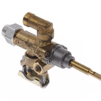 Horeca Parts - Zawór gazowy rura wlotowa gazu kołnierz ø 21mm wylot gazu M16x1.5 rurka ø 10/8mm - Kuchnia Zanussi