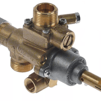 Horeca Parts - Zawór gazowy wlot gazu M20x1.5 rura ø 12mm wylot gazu M20x1.5 rura ø 12/10mm