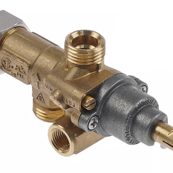 Horeca Parts - Zawór gazowy wlot gazu M16x1.5 rurka ø 10mm wylot gazu M16x1.5 rurka ø 10/8mm dł. osi/wału 22/15mm - Lincar (3348381)