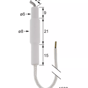 Horeca Parts - Elektroda zapłonowa D1 ø 6mm D2 ø 8mm L1 6mm BL1 9mm BL2 21mm BL3 15mm długość przewodu 1500mm - Kuchnia gazowa Capic (3455354)
