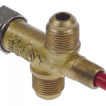 Horeca Parts - Zawór bezpieczeństwa gazu, wlot gazu 3/8" złącze męskie, wylot gazu 3/8" złącze męskie, mocowanie przednie M12x1 - Sit (2102421)