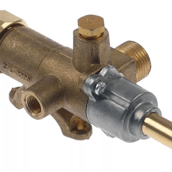 Horeca Parts - Zawór gazowy wlot gazu kołnierz ø 27mm dysza obejściowa ø 1,3mm wylot gazu M18x1.5 rurka ø 12mm - Grill na lawie Fagor (5037148)