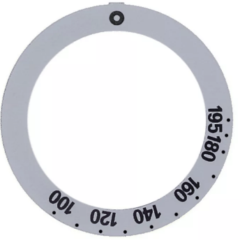 Horeca Parts - Tarcza pokrętła termostatu t.max. 195°C 100-195°C ø 45,5mm srebrny ø 59mm obrót 270°