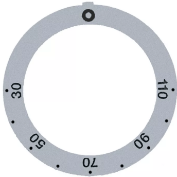 Horeca Parts - Tarcza pokrętła termostatu t.max. 110°C 30-110°C ø 45,5mm srebrny ø 59mm obrót 270° (5120577)
