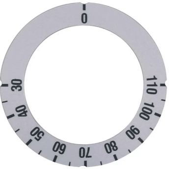 Horeca Parts - Tarcza pokrętła termostatu t.max. 110°C 30-110°C ø 45,5mm srebrny ø 63mm obrót 270°