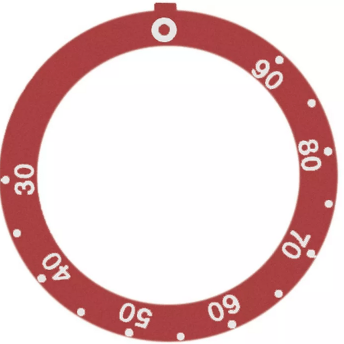 Horeca Parts - Tarcza pokrętła termostatu t.max. 90°C 30-90°C śr. wew. 45,5mm śr. zew. 59mm czerwona obrót 310°
