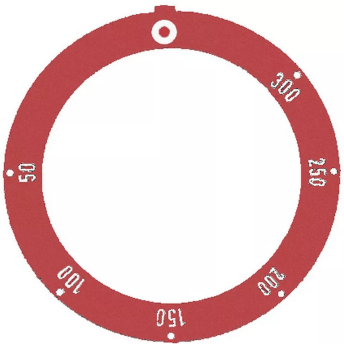 Horeca Parts - Tarcza pokrętła termostatu t.max. 300°C 50-300°C śr. wew. 45,5mm śr. zew. 59mm czerwona