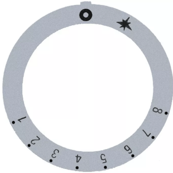 Horeca Parts - Tarcza pokrętła termostatu gazowego 1-8 śr. wew. 45,5mm śr. zew. 59mm srebrna