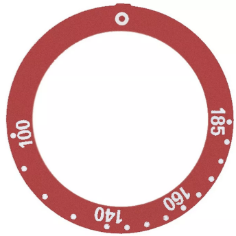 Horeca Parts - Tarcza pokrętła termostatu t.max. 185°C 100-185°C śr. wew. 45,5mm śr. zew. 59mm czerwona