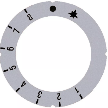 Horeca Parts - Tarcza pokrętła termostatu gazowego 1-8 ø 45,5mm srebrne ø 63mm
