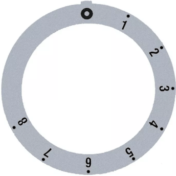 Horeca Parts - Tarcza pokrętła termostatu gazowego śr. wew. 45,5mm śr. zew. 59mm srebrna