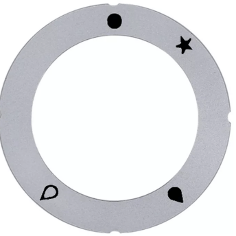 Horeca Parts - Tarcza pokrętła zaworu gazowego z płomieniem zapłonowym śr. wew. 45,5mm śr. zew. 63mm srebrna