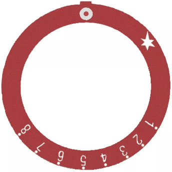 Horeca Parts - Tarcza pokrętła termostatu gazowego 1-8 śr. wew. 45,5mm śr. zew. 59mm czerwona