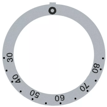 Horeca Parts - Tarcza pokrętła termostatu t.max. 85°C 30-85°C śr. wew. 45,5mm śr. zew. 59mm obrót 270° srebrna