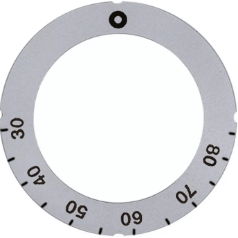 Horeca Parts - Tarcza pokrętła termostatu t.max. 85°C 30-85°C śr. wew. 45,5mm śr. zew. 63mm obrót 270° srebrna