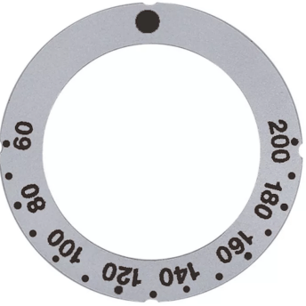 Horeca Parts - Tarcza pokrętła termostatu t.max. 200°C 60-200°C ø 45,5mm srebrny ø 63mm obrót 270°