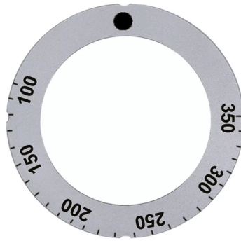 Horeca Parts - Tarcza pokrętła termostatu t.max. 350°C 100-350°C ø 45,5mm srebrny ø 63mm obrót 270°