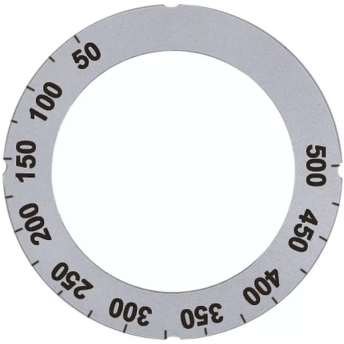 Horeca Parts - Tarcza pokrętła termostatu t.max. 500°C 50-500°C ø 45,5mm srebrny ø 63mm obrót 270°