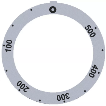 Horeca Parts - Tarcza pokrętła termostatu t.max. 500°C 50-500°C śr. wew. 45,5mm śr. zew. 59mm srebrna