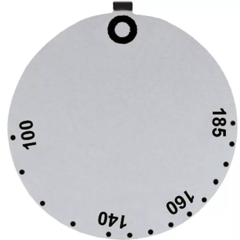 Horeca Parts - Tarcza pokrętła termostatu t.max. 185°C 100-185°C srebrne ø 45mm obrót 270°