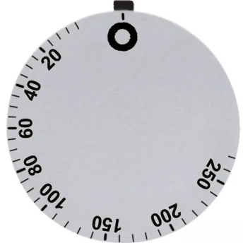 Horeca Parts - Tarcza pokrętła termostatu t.max. 270°C 0-270°C śr. 45mm obrót 250° srebrna