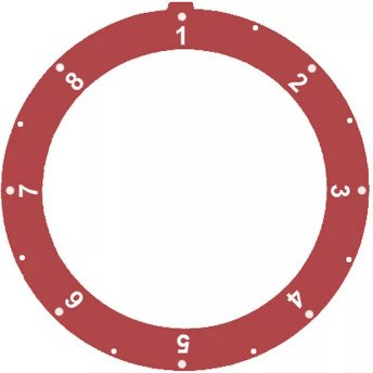 Horeca Parts - Tarcza pokrętła termostatu gazowego 1-8 śr. wew. 45,5mm śr. zew. 59mm czerwone