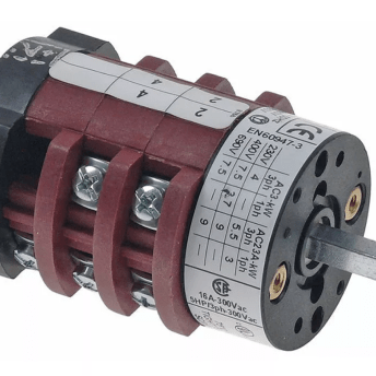 Horeca Parts - Przełącznik obrotowy krzywkowy 4 pozycyjny 0-1-2-3 6-biegunowy 400V 20A 5x5mm - Zmywarka tunelowa Comenda (3059062)