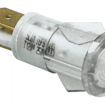 Horeca Parts - Lampka kontrolna śr. 12mm 230V przezroczysta, wtyk płaski 6,3mm