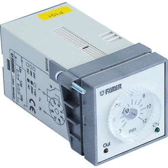 Horeca Parts - Przekaźnik czasowy E58F47, 230VAC, 5A, 0–12 min, 45×45 mm - Fiber