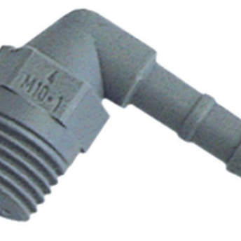 Horeca Parts - Złączka plastikowa kątowa M10x1 do węża Ø 4 mm, 1 szt., 0,003 kg - Ascaso