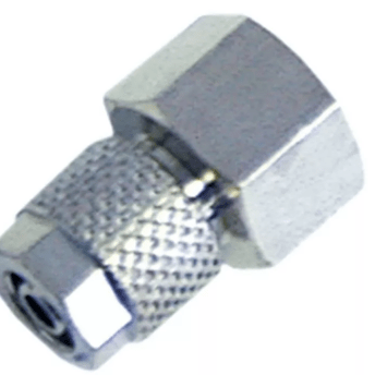 Horeca Parts - Złączka gwintowana prosta 1/4", wąż ø 4/6 mm, mosiądz niklowany, 1 szt., waga 0,020 kg - Ascaso
