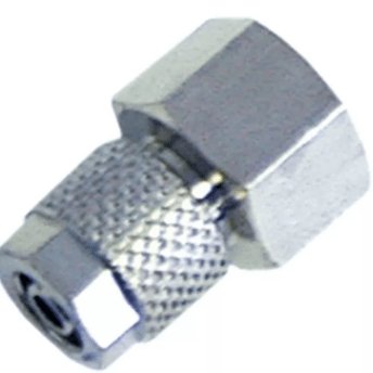 Horeca Parts - Złącze rurowe śrubowe, proste, mosiądz niklowany, gwint 3/8", przyłącze węża 6×8 mm, waga 0,040 kg - Ascaso