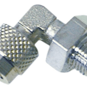 Horeca Parts - Złączka śrubowa kątowa z mosiądzu niklowanego 1/8", do węża Ø 6/8 mm, 1 szt., 0,030 kg - Angelo Po