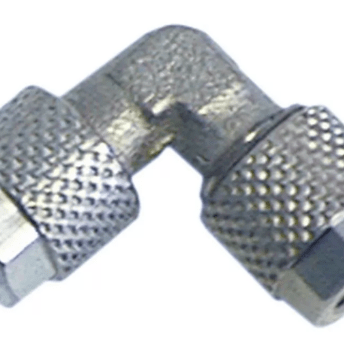 Horeca Parts - Przyłącze węża, kątowe, mosiądz niklowany, średnica węża 6×8 mm, 1 szt, waga 0,025 kg - Ascaso