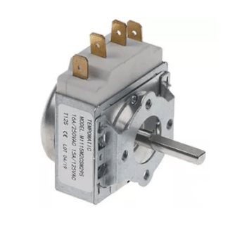 Horeca Parts - Timer, 2-biegunowy, czas pracy 15 min, 2NO, pozycja stała nie, wałek 6x4,6 mm, dł. wałka 24 mm - Fainca-hr