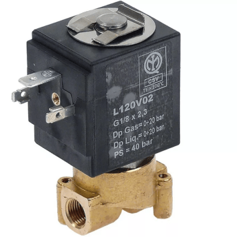 Horeca Parts - Elektrozawór 2-drogowy 24 VAC, przyłącze 1/8", długość 32 mm, temp. -10°C do 155°C - Sirai