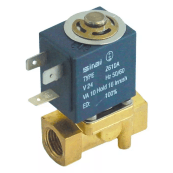 Horeca Parts - Zawór elektromagnetyczny 2-drożny 24VAC przyłącze 1/4" dł. 43 mm DN 3 mm gniazdo nasuwane kompaktowe -10 do 100°C (5111003)