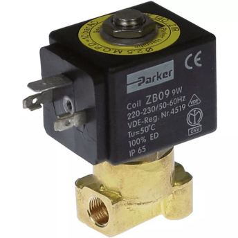 Horeca Parts - Elektrozawór 2-drożny 230V wej. 1/2" wyj. 1/2" 50/60Hz 9W dł. 55mm - Piec konwekcyjno-parowy elektryczny Giorik (1120355)