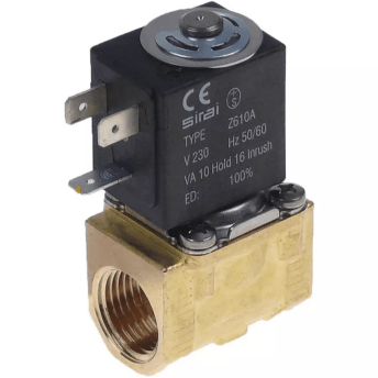 Horeca Parts - Zawór elektromagnetyczny mosiężny 2-drożny 230 VAC 50/60Hz wlot 1/2" wylot 1/2"