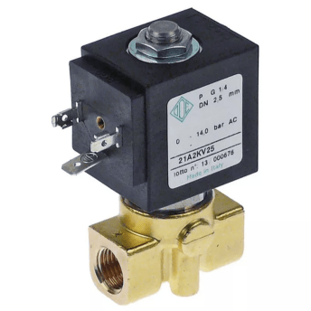 Horeca Parts - Zawór elektromagnetyczny mosiądz 2-drożny 230VAC dł. 40mm wlot 1/4" IT wylot 1/4" IT (1120376)