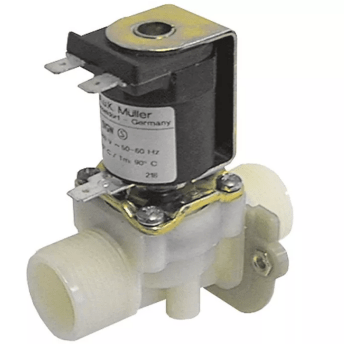 Horeca Parts - Elektrozawór 1-drożny prosty, plastikowy, 24VAC, wlot 3/4", max 90°C - Müller