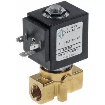 Horeca Parts - Elektrozawór 2-drożny 230V wlot 1/4" wylot 1/4" dł. 40mm - Ekspres do kawy Conti, Essika (1120039)