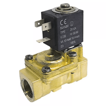 Horeca Parts - Zawór elektromagnetyczny mosiądz 2-drożny 230 VAC przyłącze 1/2" l 66mm dn 13,5mm