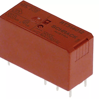 Horeca Parts - Przekaźnik 12 VDC 1CO, 2-biegunowy, piny połączeniowe 95.65/95.75, rozstaw 5 mm, nr fabryczny RT314012, 250 V 16 A - Schrack