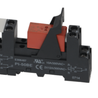 Horeca Parts - Przekaźnik drukowy 230VAC, 2CO, złącza pinowe 2-pin, z podstawką ES50, raster 5 mm - Schrack