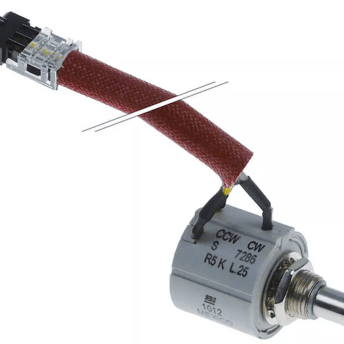 Horeca Parts - Potencjometr wieloobrotowy plug-in, kolor czarny, długość kabla 250 mm, Ø osi 6,3 mm, długość osi 12 mm - Mazzer
