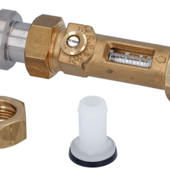 Horeca Parts - Regulator przepływu, wydajność 2–8 l/min, mosiężny, wąż ø 14 mm, ciśnienie robocze p max 10 bar, t.max. 100 °C - Maszyna do mycia naczyń / pojemników, typ taśmowy Winterhalter (5048442)