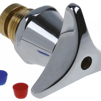 Horeca Parts - Głowica kranu z gwintem 1/2", wysokość 17–22 mm, z uchwytem trójkątnym, do zimnej i ciepłej wody