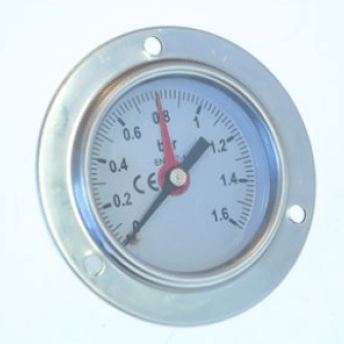 Horeca Parts - Manometr ø 60 mm, zakres ciśnienia 0–1,6 bar, przyłącze z tyłu, oznaczenie 0,5–1 - Juno (5169448)